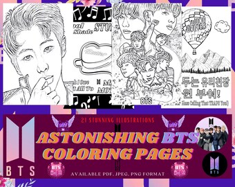 Download Bts Coloring Book Etsy