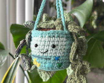 Crochet BMO Hanging Plant - Gameboy Crochet MADE to ORDER