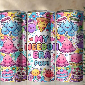 Sensory Fidget Tumbler Wrap PNG, Colorful Bubble Pop 20oz Skinny Tumbler Sublimation Design, Retro Trendy Wrap