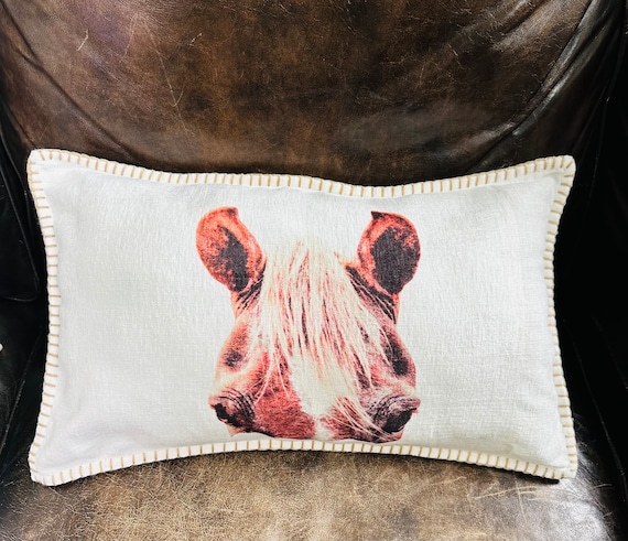 Horse pillow 12 x 20, horse gift, House warming gift, equestrian lover gift, cute throw pillow, equine lover, pony lover gift, home decor