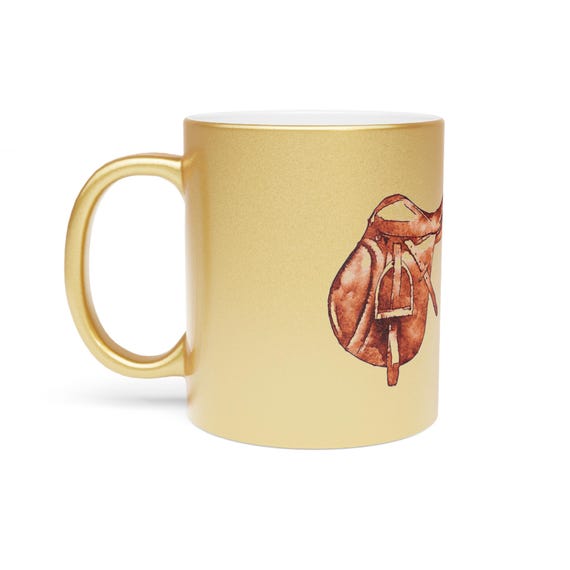 Equestrian Metallic Mug - Perfect for Horse Lovers, Unique Gift for Riders, Stylish Coffee Cup, Western Decor, Equine Enthusiast Collection
