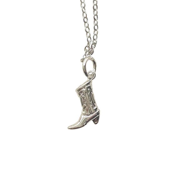 Cowboy boot necklace dainty jewelry gold silver