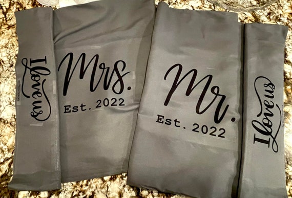 Pillow Cases Mr Mrs King Queen Personalized or est date on S/Q or Q/K sizes, moisture wicking fabric, wedding anniversary gift or everyday.