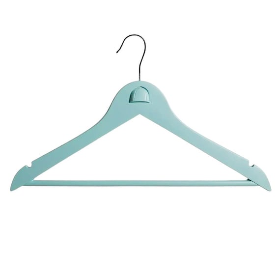 Enjoy the ultimate in equestrian style with custom hangers designed specifically for the discerning rider. Teal with helmet motif.