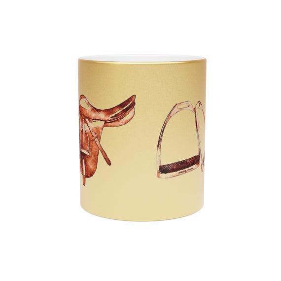 Equestrian Metallic Mug - Perfect for Horse Lovers, Unique Gift for Riders, Stylish Coffee Cup, Western Decor, Equine Enthusiast Collection