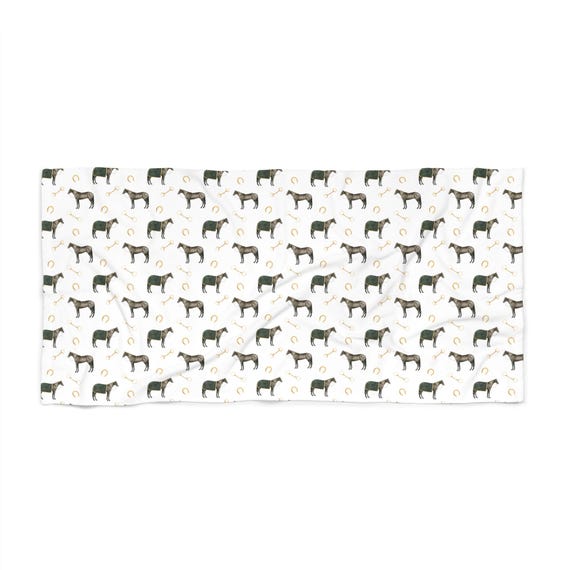 Equestrian Beach Towel, Horse Lover Gift, Summer Accessory, Beach Day Essential, Unique Pool Towel, Fun Horse Pattern