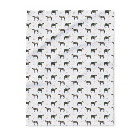Watercolor Horses Pattern Arctic Fleece Blanket