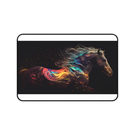 Colorful Horse Desk Mat for Equestrian Lovers, Gaming, Office Decor, Gift for Horse Lovers, Home Workspace Essentials