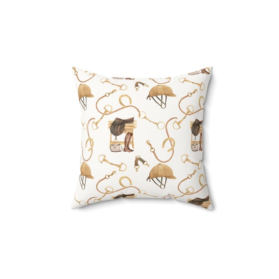 Equestrian Home Decor Faux Suede Square Pillow