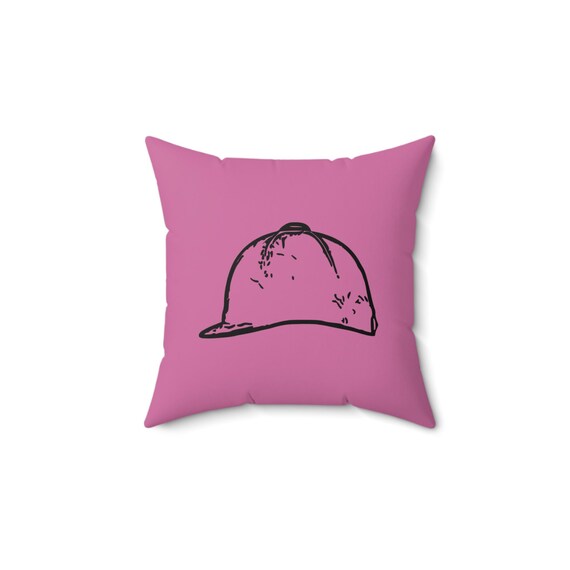 Square Pillow, Pink English Equestrian Decor, Horse Lover Gift, Home Accent, Faux Suede Cushion
