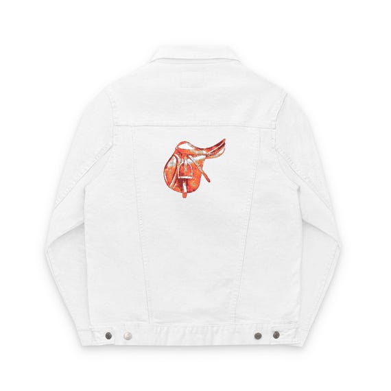 Equestrian Denim Jacket, Horse Lover Gift, Equine Embroidered Outerwear, Unisex Coat, Riding Apparel, Unique Ranch Fashion