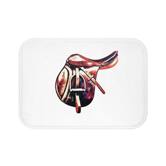 Equestrian-Themed Bath Mat - Perfect for Horse Lovers, Farmhouse Decor, Horse Riding Gifts, Bathroom Accessory, Equestrian Home Decor