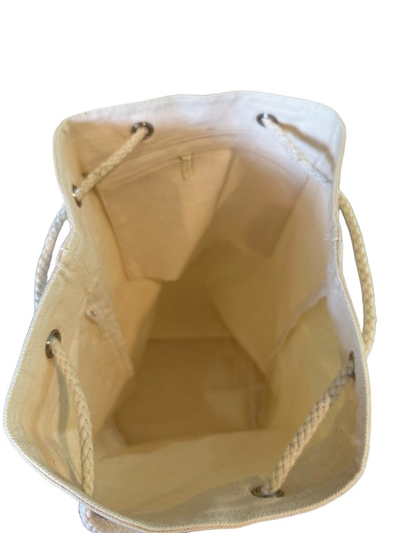 Canvas Tote Backback Equestrian themed XL Canvas Back Pack Tote With a Horse Motif, XL and Super Roomy  main image 4