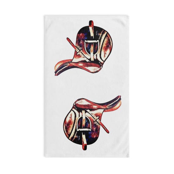 Equestrian Hand Towel, Horse Lover Kitchen Decor, Farmhouse Bathroom Towel, English Riding Tea Towel, Equine Home Accents