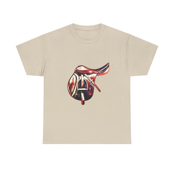 Equestrian Saddle Graphic Tee, Unisex Cotton T-Shirt, Horse Riding Gift, Animal Lover Apparel, Comfortable Casual Wear