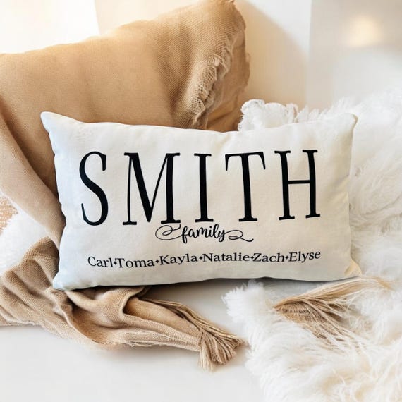 Wedding Gift, Personalized Last Name Pillow, Personalized Pillow, Custom Pillows, Custom Pillow Cover, Family Gift, Realtor Gift, farmhouse