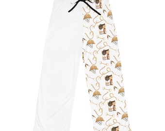 Reiter Damen Pyjama Hose, Pferde Liebhaber Nachtwäsche, Lounge Hose im Farmhaus Stil, Pferde Thema Nachtwäsche, Reiterbekleidung für Sie