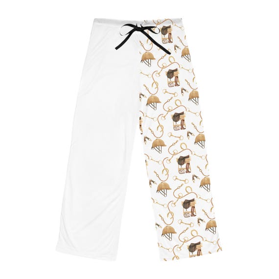 Equestrian Women's Pajama Pants, Horse Lover Sleepwear, Farmhouse Style Lounge Pants, Equine Theme Nightwear, Equestrian Apparel for Her