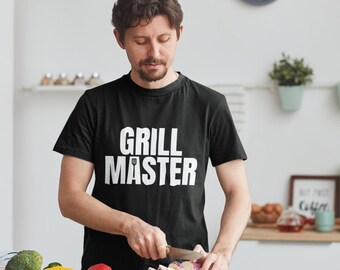 Camiseta unissex Grill Master – Presente de Dia dos Pais – Presente para o pai – Camisa para grelhar – Camisa para cozinhar – Camisa para cozinhar – Camisa para chef – Camiseta para amantes de culinária