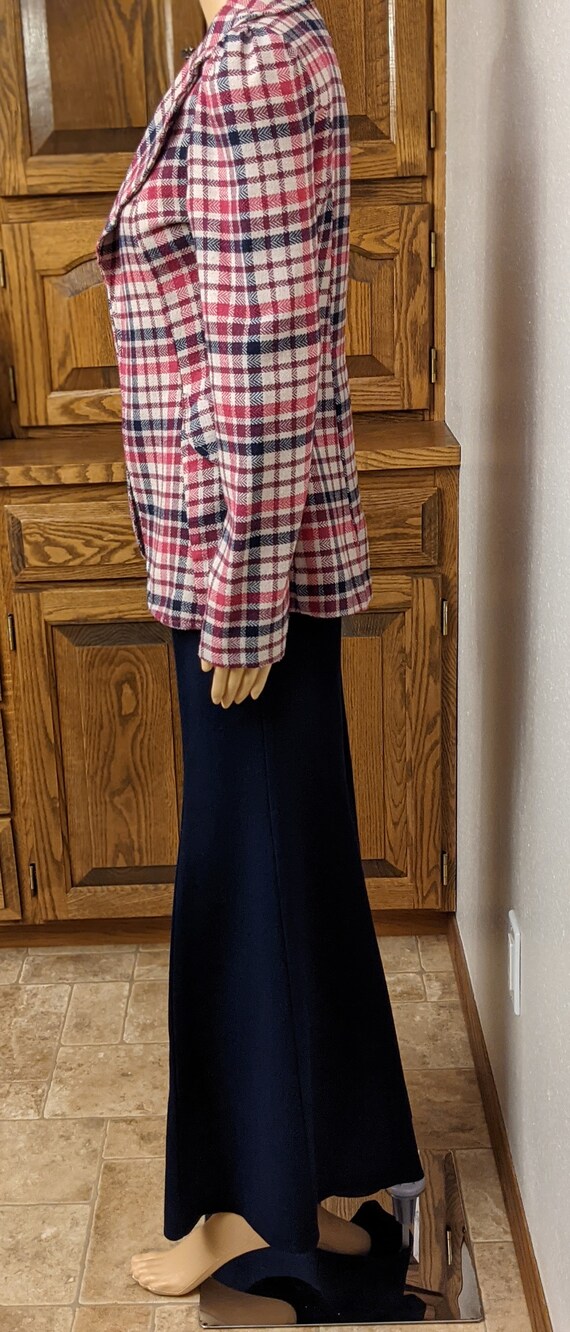 Vintage 70s Women's Pink/Navy/Maroon/Beige Plaid … - image 5