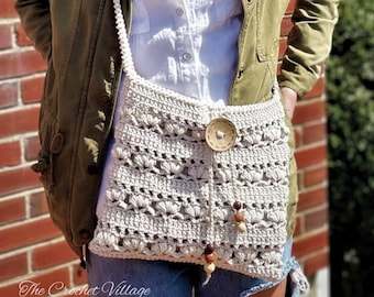 Crochet Crossbody Bag Pattern. Crochet Summer Bag. Boho Bag. Messenger Bag. Crochet Purse Pattern. Shoulder Bag Tutorial// Boardwalk Bag