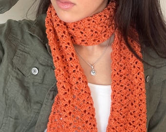 Jasmine Scarf Crochet Pattern. Crochet Winter accessory. Lacy Crochet Scarf. Crochet Gift for Her.