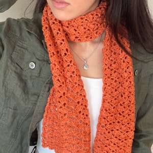 Jasmine Scarf Crochet Pattern. Crochet Winter accessory. Lacy Crochet Scarf. Crochet Gift for Her.