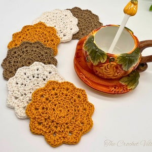 Biscotti Coasters Fall Crochet Pattern, Textured Coasters, Autumn Crochet, Crochet Gift, Handmade Coasters, Home Decor croche, Easy Crochet.