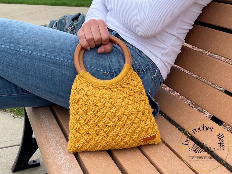 Naomi Bag Crochet Pattern. Handbag Crochet Tutorial. Crochet Accessories. Crochet Shoulder Bag. Crochet Purse Pattern. Modern Crochet Bag image 3