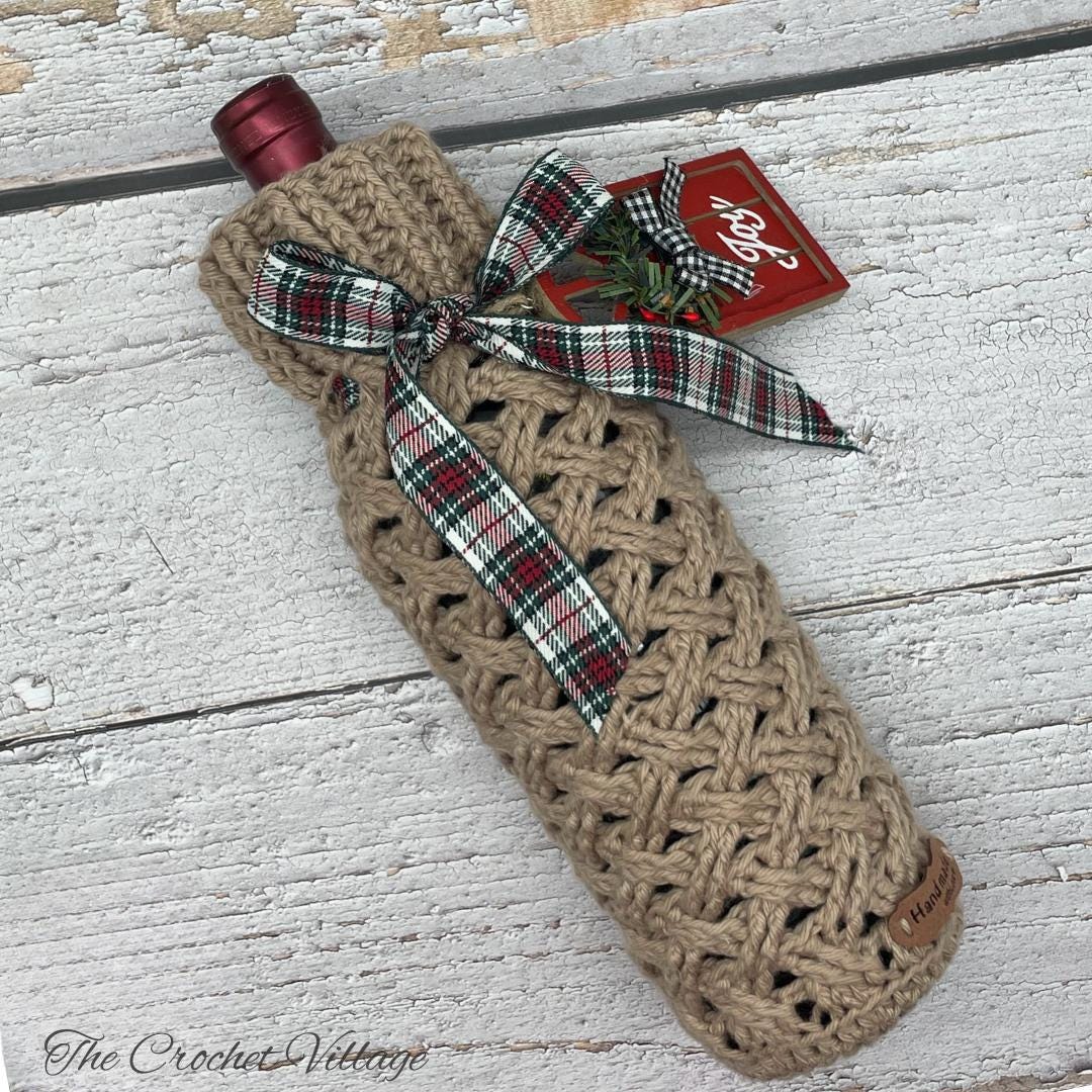 CROCHET PATTERN & Video/crochet Wine Bottle Holder Pattern. Nordic Wine ...