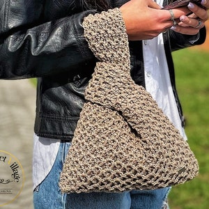 Coco Knot Bag Crochet Pattern. Japanese Knot Bag. Handbag Crochet Tutorial. Crochet Accessories. Modern Crochet Bag. Crochet Gift For Her image 9