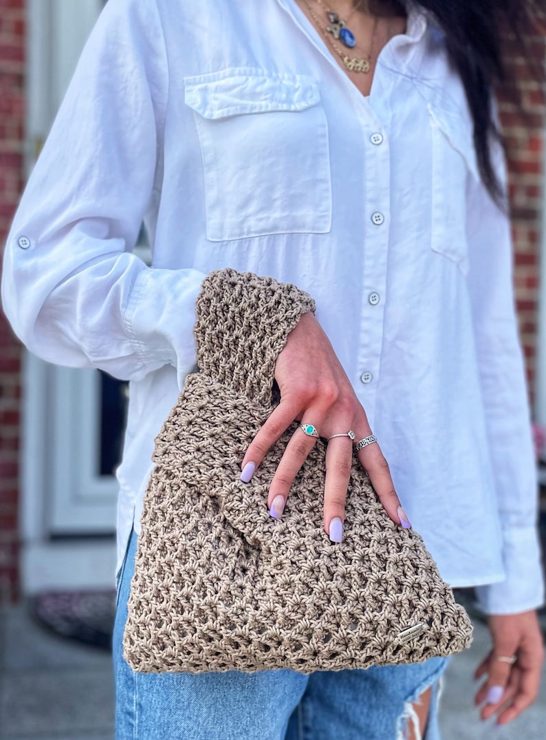 Coco Knot Bag Crochet Pattern. Japanese Knot Bag. Handbag Crochet Tutorial. Crochet Accessories. Modern Crochet Bag. Crochet Gift For Her image 2