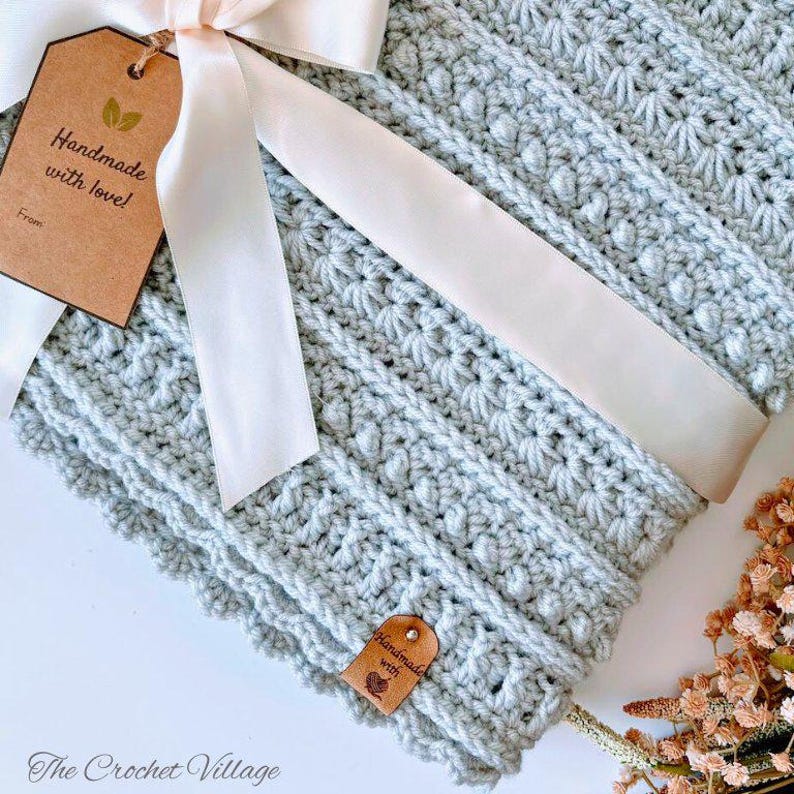 Finished Sterling Crochet Blanket – Cozy Throw Blanket in Worsted Weight Yarn