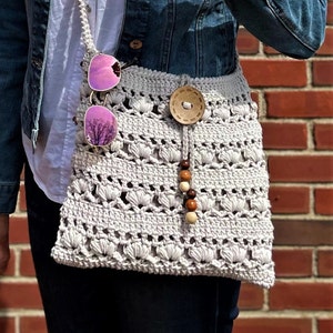 Boardwalk Crossbody Bag Crochet Pattern. Beach Bag Crochet Tutorial. Crochet Accessories. Boho Bag. Crochet Casual Bag.Messenger Bag Crochet image 9