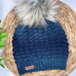 Blue Moon Hat Crochet pattern. Crochet Beanie Pattern. Crochet Gift For Her. Textured Hat for Child, Teen and Adult sizes. Easy crochet Hat.