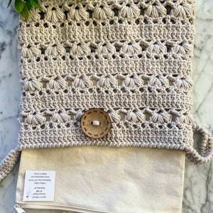 Boardwalk Crossbody Bag Crochet Pattern. Beach Bag Crochet Tutorial. Crochet Accessories. Boho Bag. Crochet Casual Bag.Messenger Bag Crochet image 5