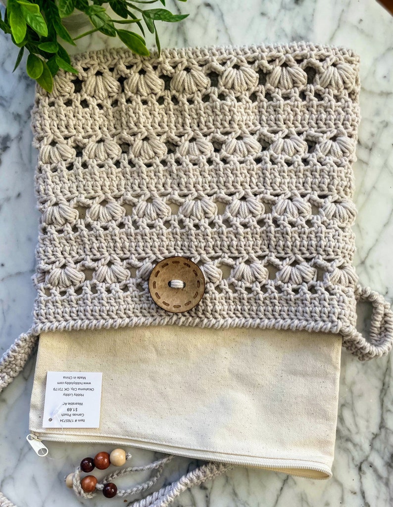 Boardwalk Crossbody Bag Crochet Pattern. Beach Bag Crochet Tutorial. Crochet Accessories. Boho Bag. Crochet Casual Bag.Messenger Bag Crochet image 5