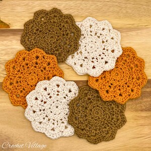 Golden Spice Crochet Coaster Pattern: Easy Fall Table Decor (PDF ...