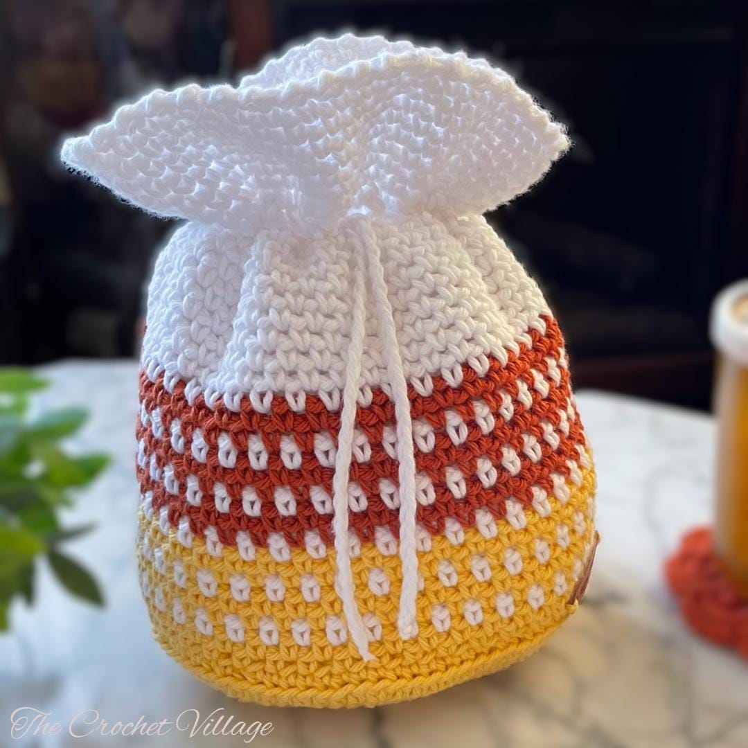 Crochet Candy Corn Pattern PDF | Halloween Bag | Kids Treats Pouch ...