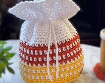 Crochet Candy Corn Pattern PDF | Halloween Bag | Kids Treats Pouch | Fall Halloween Decor