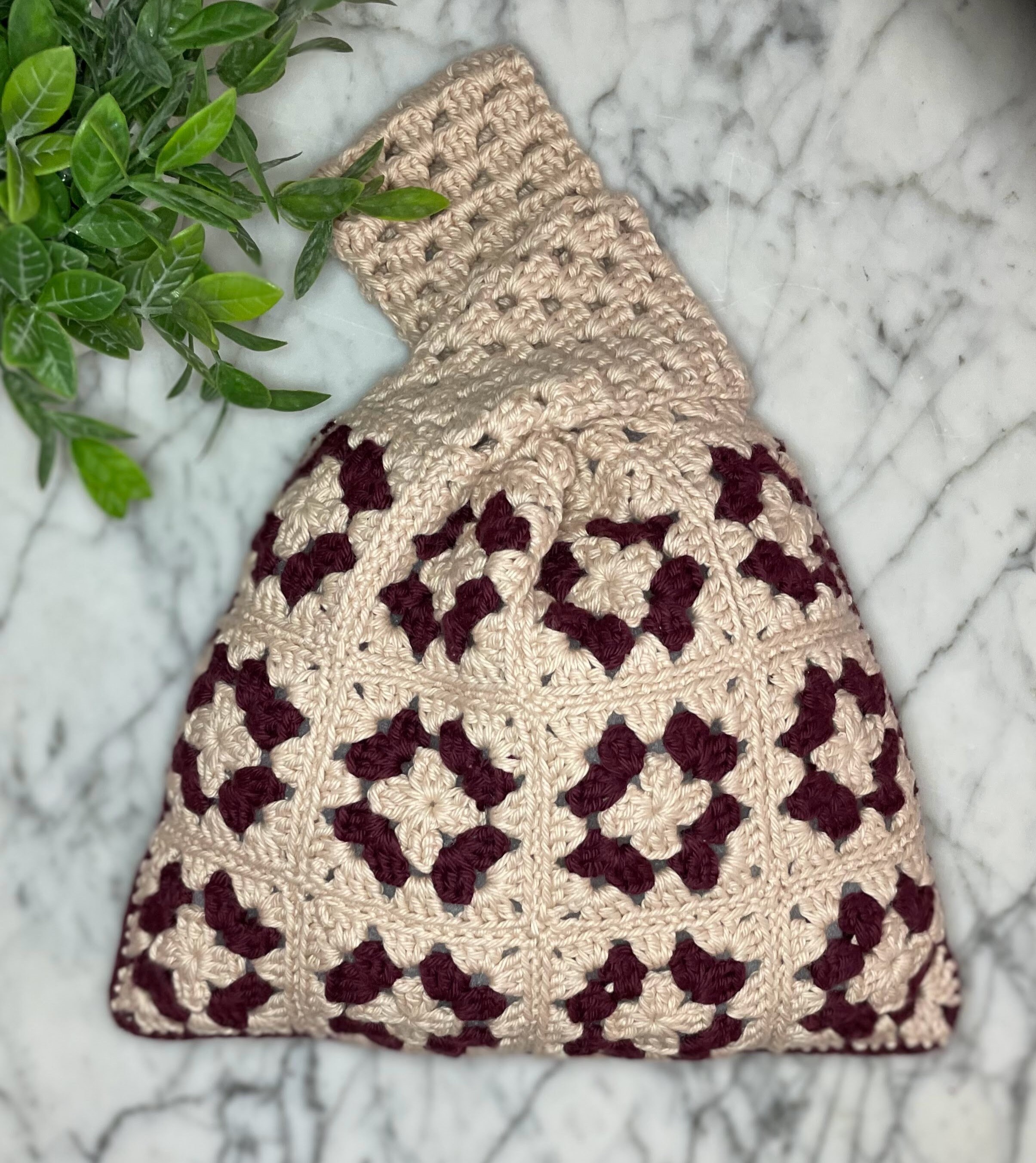 Granny Square Knot Bag Crochet Pattern. Japanese Knot Bag. Etsy