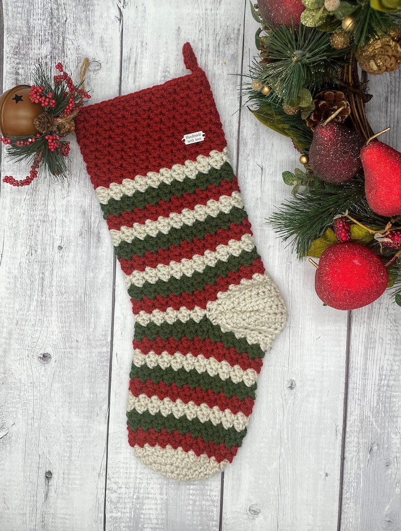 North Pole Christmas Stockings Crochet Pattern. Oversized Stocking crochet. Holidays Décor. Christmas Gifts Crochet. Easy Crochet Pattern image 6