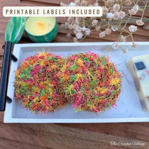Scrub Puck Crochet Scrubby Pattern | Dish Scrubbies PDF |  Round Dishcloth | + Body Bath Scrubber
