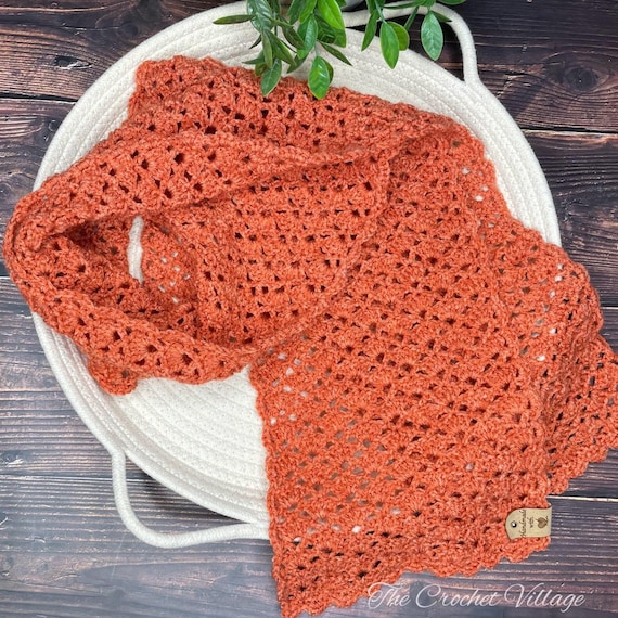 Buy Lacy Crochet Scarf Pattern/lightweight Woman's Scarf, Shawl - Main Image