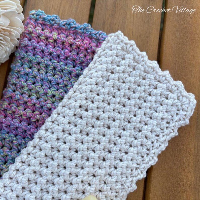 Crochet Dishcloth / Washcloth Pattern – Textured & Easy – Beginner-Friendly Facecloth with Border /Rosie’s Washcloth PDF / Crochet Gift Idea image 3