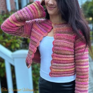 Lexington Cardigan Crochet Pattern. Top Down Crochet Cardigan Pattern. Crochet Raglan Sweater. Easy Crochet Cardigan. Sizes XS-2XL