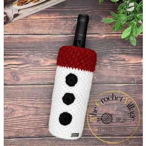 Frosty Wine Tote crochet pattern. Housewarming wine Crochet Bag. Wine carrier crochet. Bottle holder crochet. Christmas crochet gift