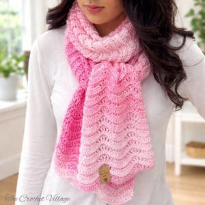 Darling Scarf Crochet Pattern | Ripple Wave Chevron, Lightweight Tutorial (PDF Pattern)