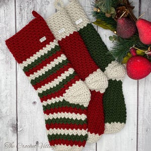 Christmas Stocking Crochet Pattern | Classic Large Holiday Decor | North Pole Stocking | Instant Download PDF