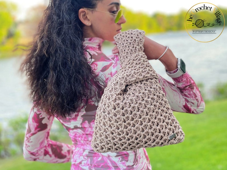 Coco Knot Bag Crochet Pattern. Japanese Knot Bag. Handbag Crochet Tutorial. Crochet Accessories. Modern Crochet Bag. Crochet Gift For Her image 4